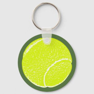 Gelbe Tennisball Schlüsselanhänger
