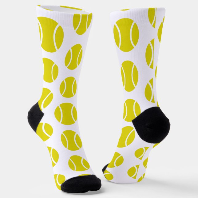 Gelbe Tennisbälle Muster Socken (Gewinkelt)