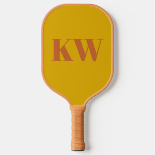 Gelbe Terracotta Monogramm-Initialen Personalisier Pickleball Schläger