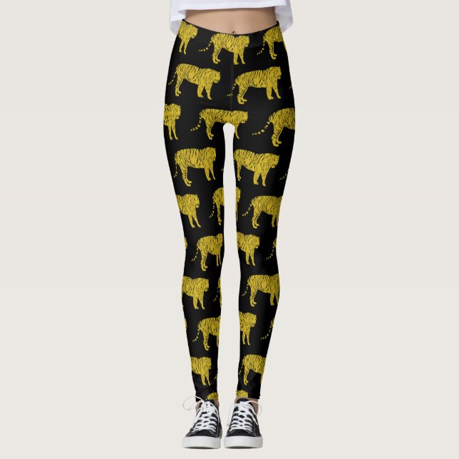 Gelbe Tiger Leggings (Vorderseite)