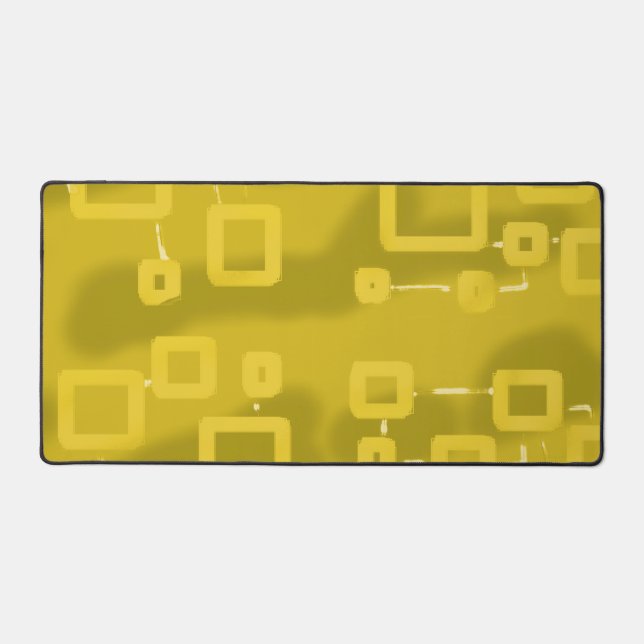 Gelbe Tint Geometric Squares Desk Mat Schreibtischunterlage (Vorderseite)