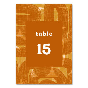 Gelbe Tischnum für Retrobögen und -kangen Tischnummer