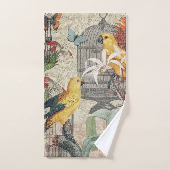 Gelbe tropische Blume Badhandtuch Set (Handtuch)