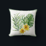 Gelbe tropische Blume Botanische Vegetation Modern Kissen<br><div class="desc">Hübscher gelber tropischer Blumenkranz mit einfachen Botanicalen. So frisch und hübsch.</div>