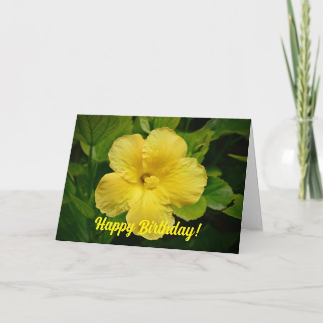 Gelbe tropische Blume Geburtstagskarte Karte (Vorderseite)