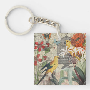 Gelbe tropische Blume Schlüsselanhänger