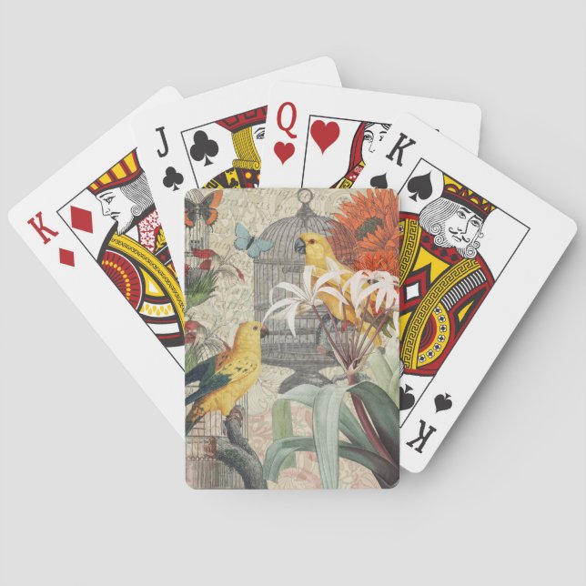 Gelbe tropische Blume Spielkarten (Rückseite)