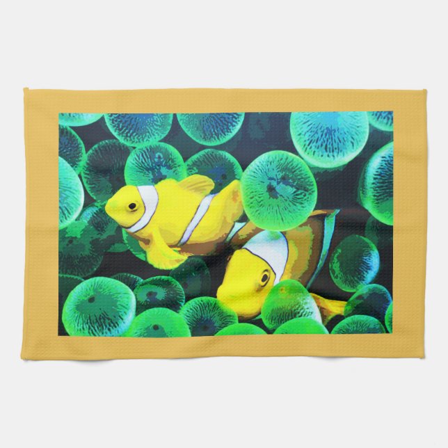 Gelbe tropische Fische Küchentuch (Horizontal)
