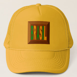 GELBE TRUCKER-KAPPE BRASIL SCHOKOLADE TRUCKERKAPPE