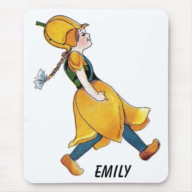 Gelbe Tulip Niedliche Blume Kind Blumenrippe Mousepad (Vorne)