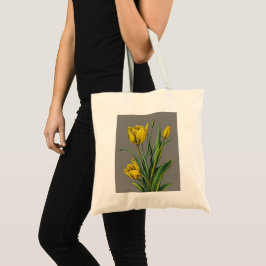Gelbe Tulip Wasserfarben-Blume Tragetasche