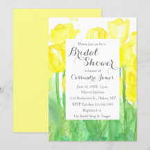 Gelbe Tulips Aquarellfarben Blume Brautparty