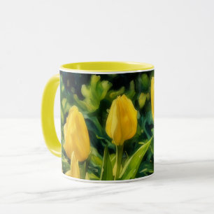 Gelbe Tulips Blume Blumenstrauß Tasse Cup