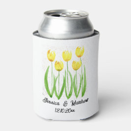 Gelbe Tulips Blütenfrüchte Rustikale Hochzeiten Dosenkühler