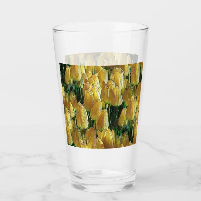 Gelbe Tulips Glas (Vorderseite)