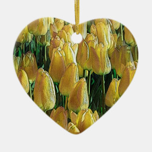 Gelbe Tulips Keramik Ornament
