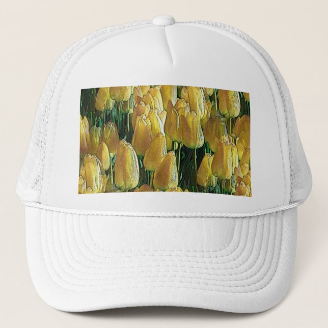 Gelbe Tulips Truckerkappe (Vorderseite)