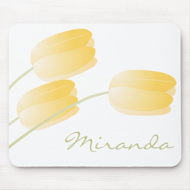 Gelbe Tulissen Frühlingsfloral mit benutzerdefinie Mousepad (Vorne)