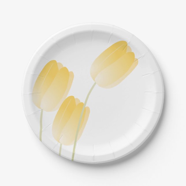 Gelbe Tulissen Frühlingsflorale Pappteller (Vorderseite)