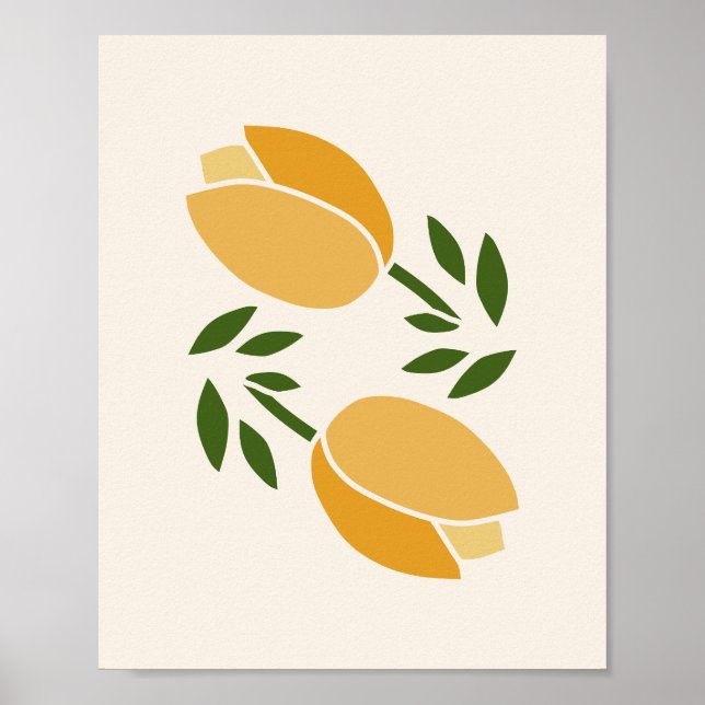 Gelbe Tulissen Poster (Vorne)