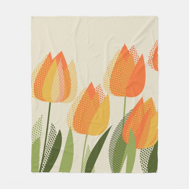 Gelbe Tulpe-Blume Fleecedecke (Vorderseite)