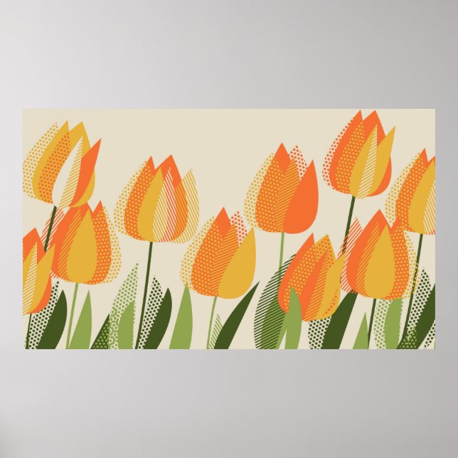 Gelbe Tulpe-Blume Poster (Vorne)
