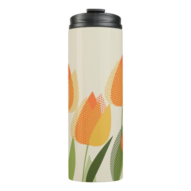 Gelbe Tulpe-Blume Thermosbecher (Vorderseite)