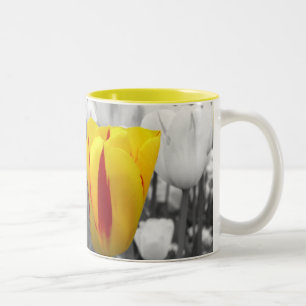 Gelbe Tulpe Zweifarbige Tasse