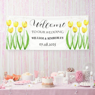 Gelbe Tulpen Frühlingsblumen Rustikale Elegante Ho Banner