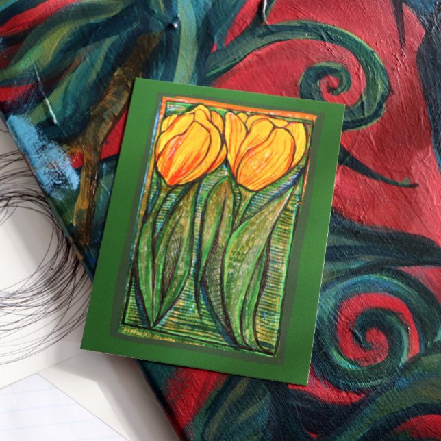 Gelbe Tulpen Postkarte (Von Creator hochgeladen)