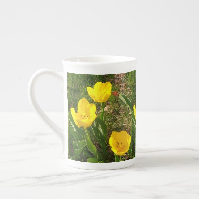 Gelbe Tulpen Prozellantasse (Links)