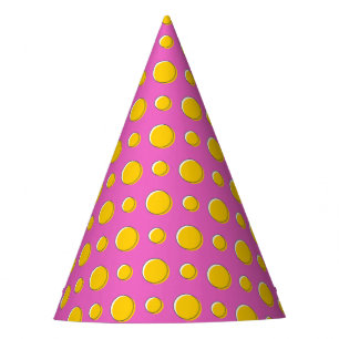 Gelbe Tupfen auf Rosa Partyhütchen