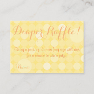 Gelbe Tupfen-Babyparty-Windelraffle-Karten Begleitkarte