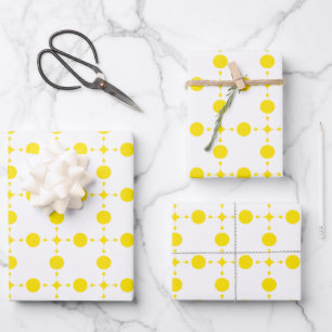 Gelbe Tupfen, Tupfenmuster, Punkte, Gepunktet Geschenkpapier Set