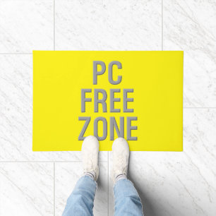 Gelbe Tür für PC Free Zone Fußmatte