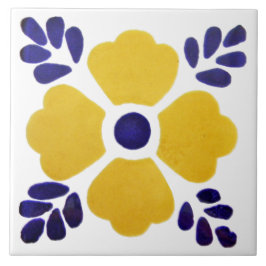 Gelbe u. blaue Blumen-Keramik-Foto-Fliese Fliese