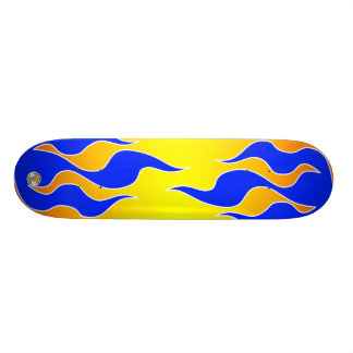 Gelbe u. blaue Flammen-Brett Skateboard