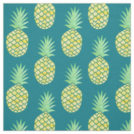 Gelbe u. grüne hawaiische Aquarell-Ananas Stoff