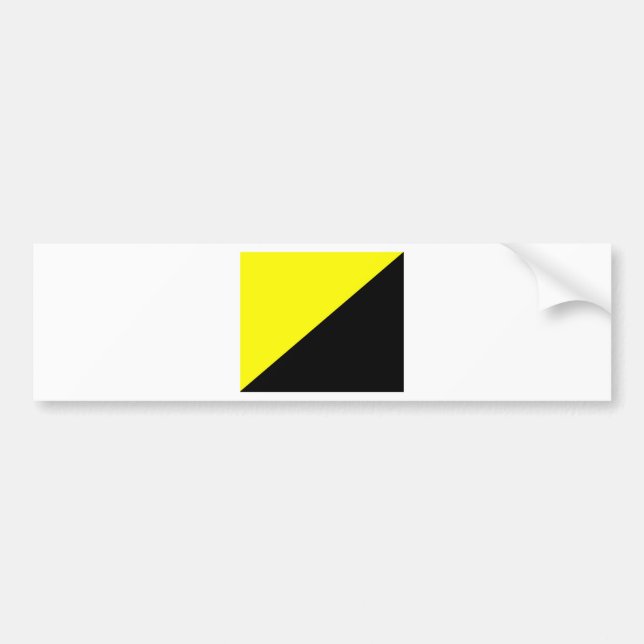 Gelbe u. schwarze Anarcho Kapitalismus-Flagge Autoaufkleber (Vorne)