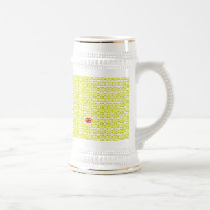 Gelbe UK Gewerkschaft Jacke & ungerade Bierglas