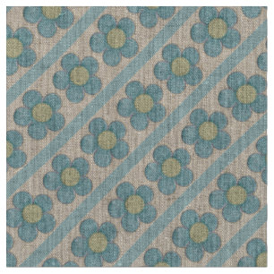 Gelbe und Aquamarine Blume Stoff