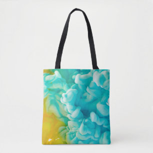 Gelbe und blaue abstrakte Mal-Spritz Hintergrund Tasche