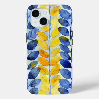 Gelbe und blaue Blätter Case-Mate iPhone Hülle