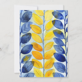 Gelbe und blaue Blätter Dankeskarte