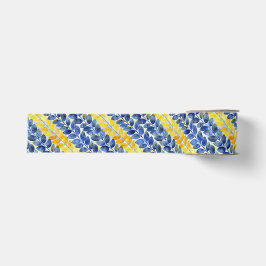 Gelbe und blaue Blätter Ripsband