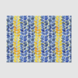 Gelbe und blaue Blätter Seidenpapier