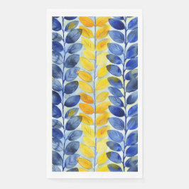 Gelbe und blaue Blätter Serviette