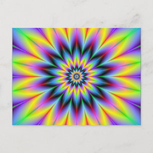 Gelbe und blaue Blume Postkarte