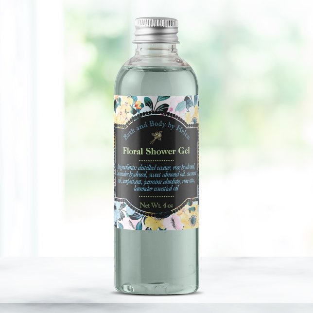 Gelbe und blaue Blumen - Badewanne und Körperpfleg Quadratischer Aufkleber (Von Creator hochgeladen)