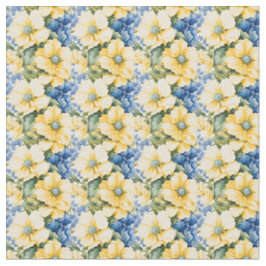 Gelbe und blaue Blumen in Frankreich Stoff